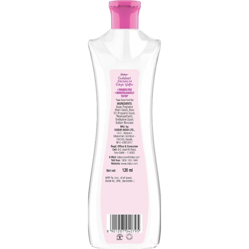 Dabur Gulabari Rosenwasser 120ml Packung mit 1 | Sanfter Gesichtsreiniger, Feuchtigkeitsspendendes Gesichtswasser, Tägliche Hautpflege-Essenz