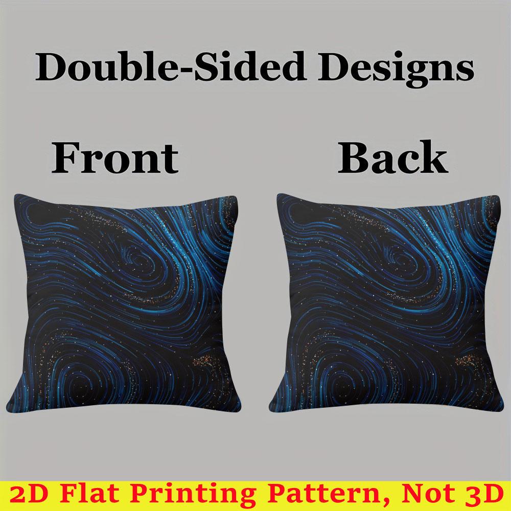 Blue Cosmic Swirl square Jacquard Pillow Cover for Sofa Office Waist Cushion Cover Home Decorative Pillowcase