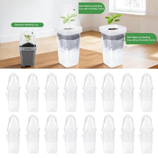 Absorbent Flower Pot with Transparent Double-Layer Design 150ml Deep Water Reservoir Adjustable Vent Humidity Dome Plant Propagation Pot