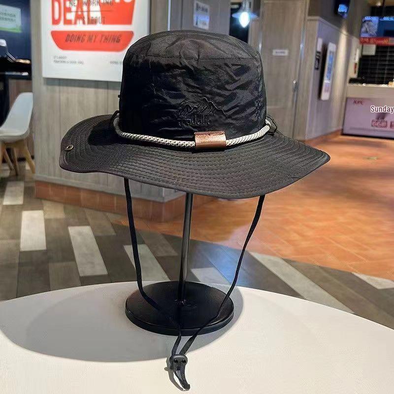 Fisherman Sun Protection Embroidered Outdoor Cowboy Hat for Camping and Mountaineering