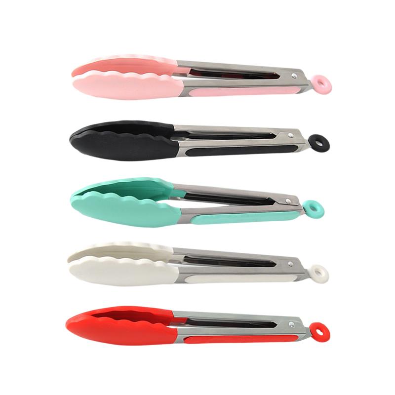 1/3pcs Stainless Steel Cooking Tongs with Non-Slip Silicone Tips 9inch Heat-Resistant Tongs for BBQ Oven Grilling Salad Kitchen