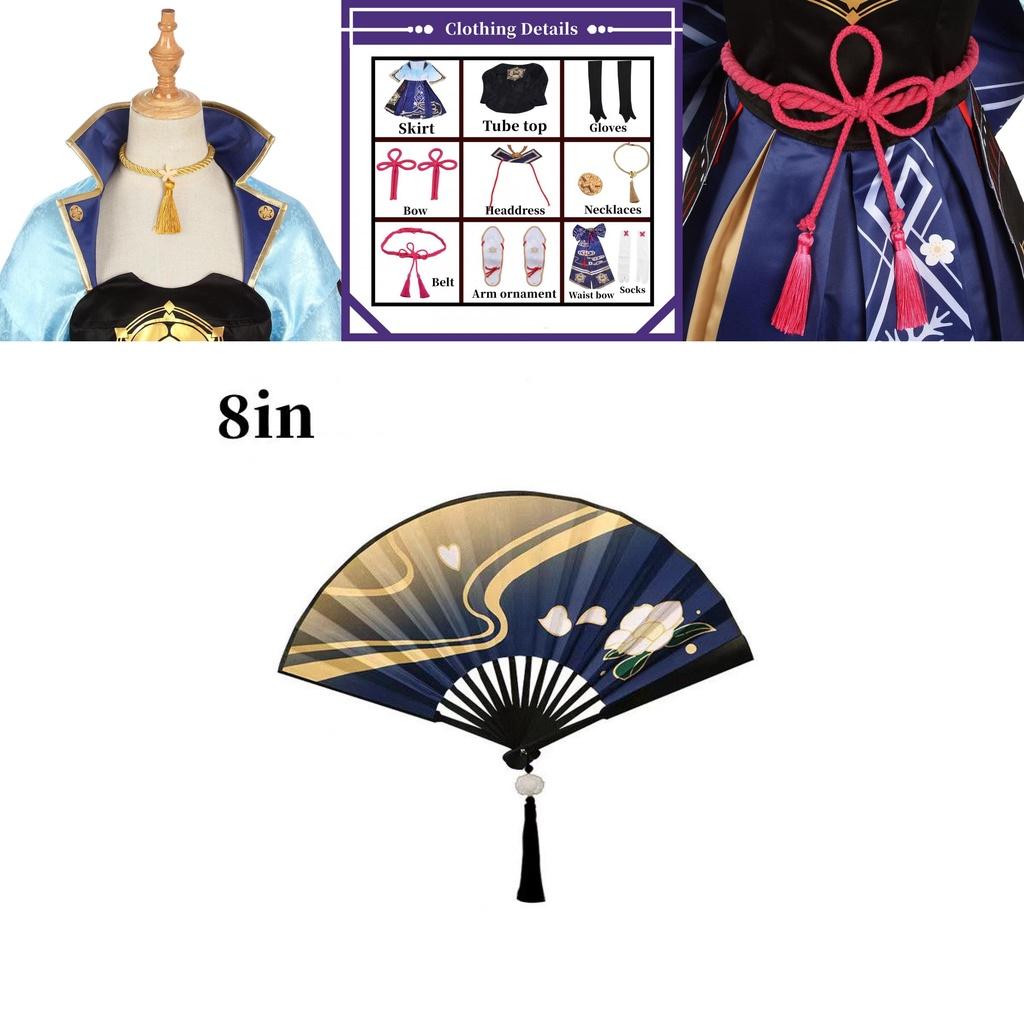 High-quality Kamisato Ayaka Costume From Genshin Impact With Full Dress And Fan