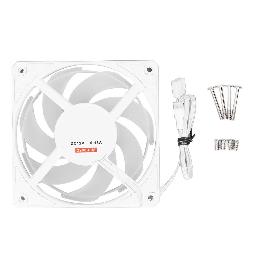 PWM PC Case Fan White MFDB Hydraulic Bearing 2200RPM Intelligent Temperature Control 7 Blades 4 Pin