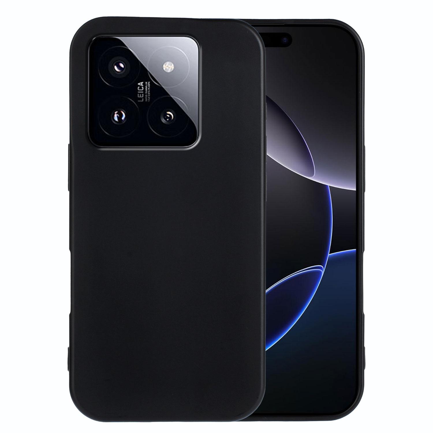 

For Xiaomi 14T Pro TPU Case Soft Matte Anti-fingerprint Phone Back Cover Black
