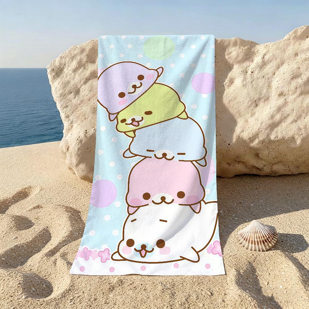 Cute cartoon M-Mamegoma Beach Towel For Beaches Yoga Studios Gyms Hot Springs Swimming Pools And Picnics