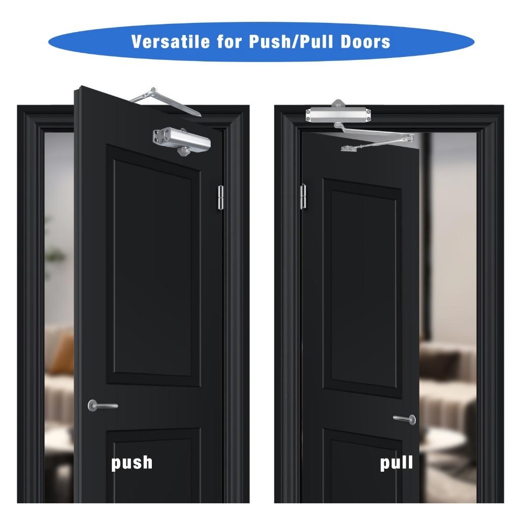 Automatic Door Closer - Matte Metal Finish, Touch & Remote Control, Hardware, Durable Metal Material, for Home/Office Use