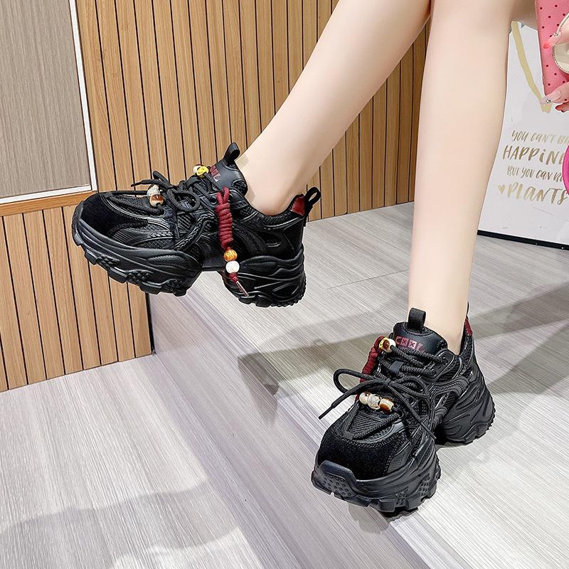 Leather version~ Dad shoes women's 2025 autumn new popular heightening sports shoes casual shoes women's shoes versatile shoes
