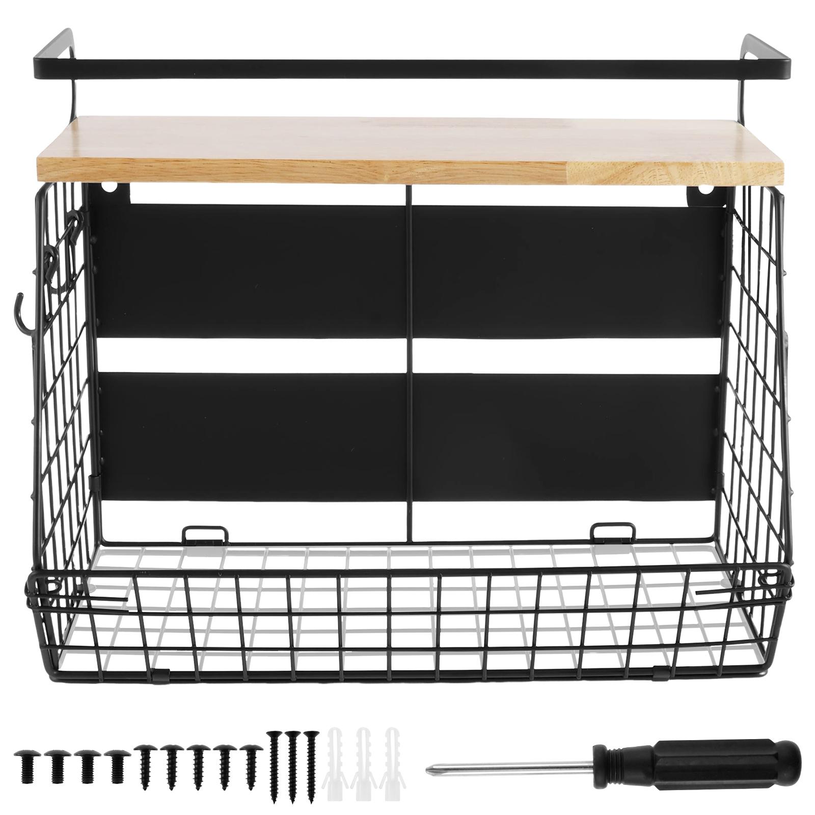 

Strong Magnetic Fridge Shelf with Wood Lid Large Capacity Fruit vegetableSpice Rack Multifunctional organizer Refrigerator Side