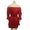 Women Dress Off Shoulder Ruffles Summer Solid Color Strapless Mini Dress for Daily Wear