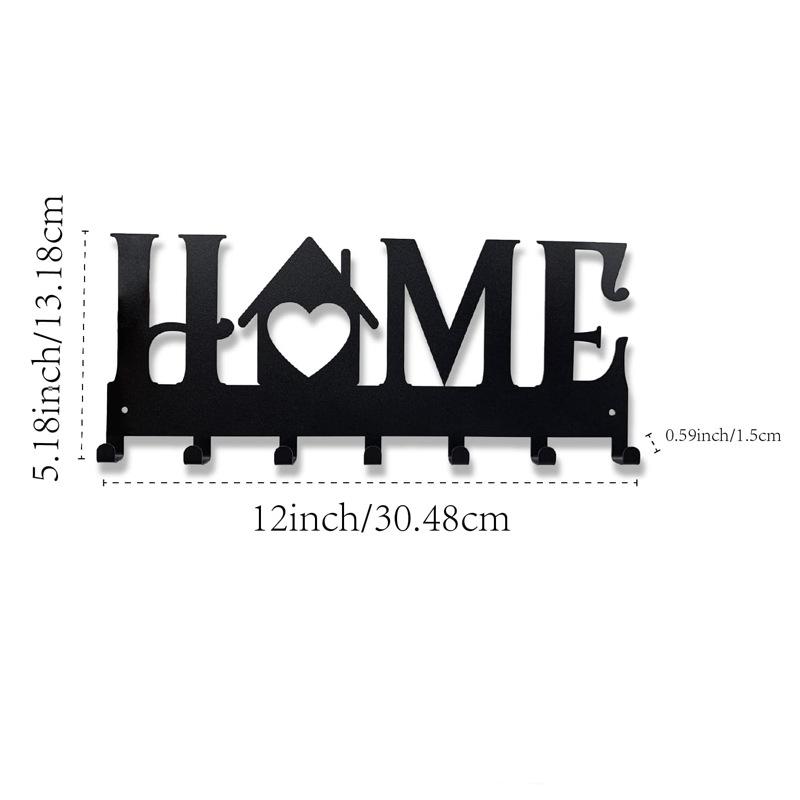 

Home Love Shape Key Chain Wall Mounted Entrance Organizer Rack with Hooks, No Drilling, Suitable for Living Room Home Decoration 4