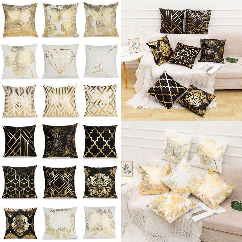 Cushion Geometric Bronzing Cover Fashion Classical Home Decor Pillow Cover Case