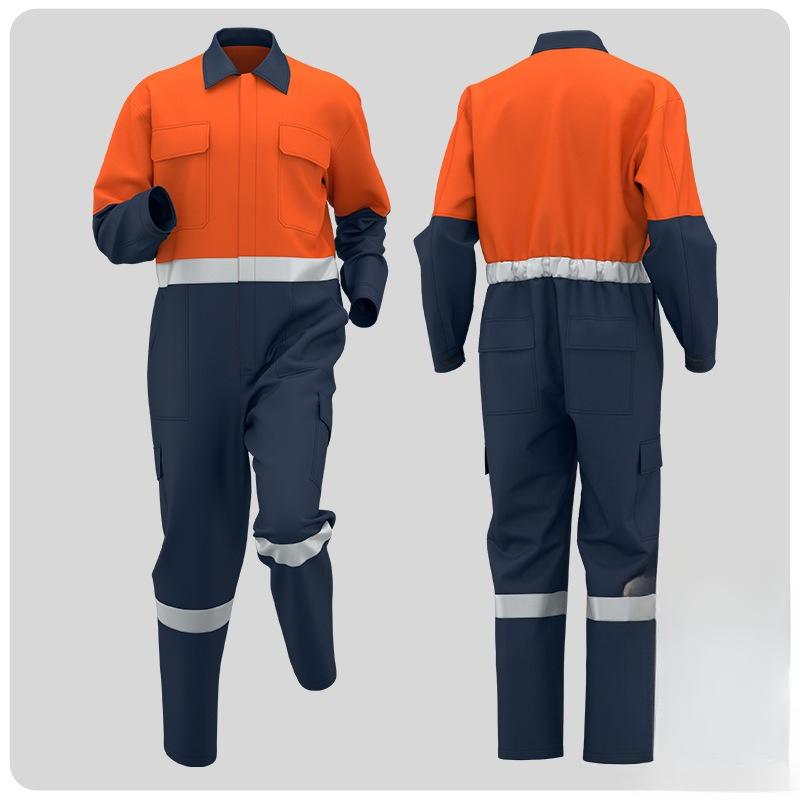 Spring Autumn Coverall Workwear Men European Reflective Durable Shipyard Mechanic Construction Welder Labor Protective Suit M оранжевый