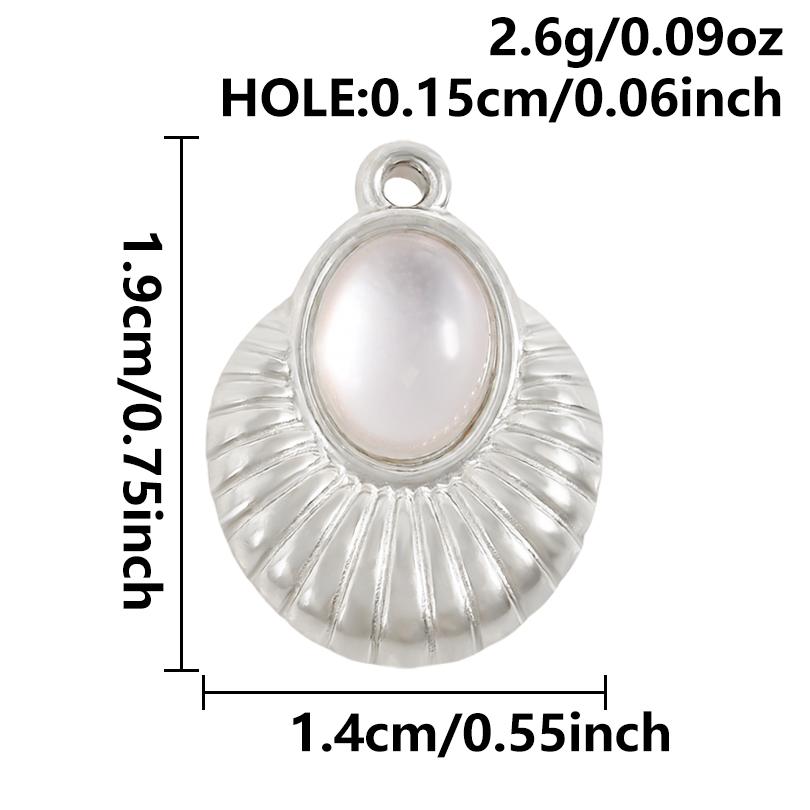 2pcs/Lot Geometric Stainless Steel Spiral Heart Oval Silver Color Charms For Jewelry Making Bulk Handmade Necklace DIY Pendants
