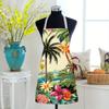 1 pezzo Grembiule Paesaggio Spiaggia Palma Tropicale Lino Tema Vacanze Estive Grembiule Cucina Casa Decorazione Stile Hawaiano Regalo
