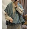 Johnature Herbst Frau Leinen Unregelmäßige Vintage Stil Weste Einfarbig Chinesischen Stil Casual Baumwolle Kleidung