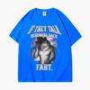Wenn sie hinter deinem Rücken reden Furz Wolf Buchstäblich Ich Lustiges Meme Emo T-Shirt Unisex Kleidung Harajuku Retro Oversized Baumwoll-T-Shirt