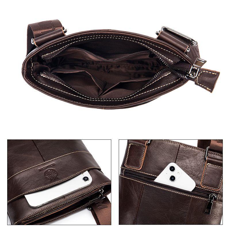 Men's Shoulder Bag Made of Genuine Leather, Trendy Men's Bag, Retro Men's Crossbody Bag