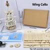 3D Puzzle Wooden Cello Model DIY Assembly Violin Music Box Building Kits Home Living Room Decor Crafts Gift for Adults Kids