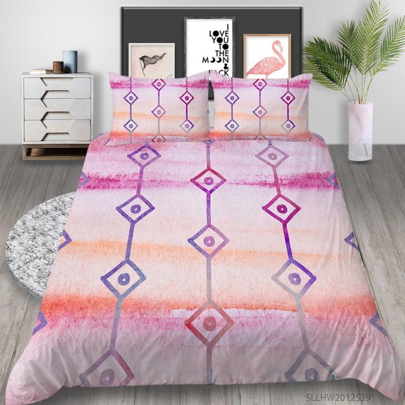 Lenjerie de pat grafică 3D Model colorat Husă de pilota și fată de pernă 2 sau 3 bucăți de țesătură din microfibră cu fermoar Lavabil Super moale Decorare pentru casă