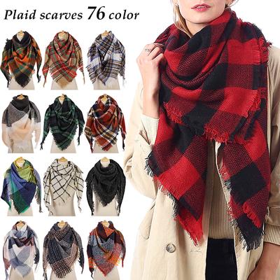 Sciarpa Invernale da Donna Sciarpa a Triangolo Lavorata a Maglia Pashmina a Quadri Casual da Donna Sciarpe e Mantelle Foulard Femminili Echarpe Bufanda