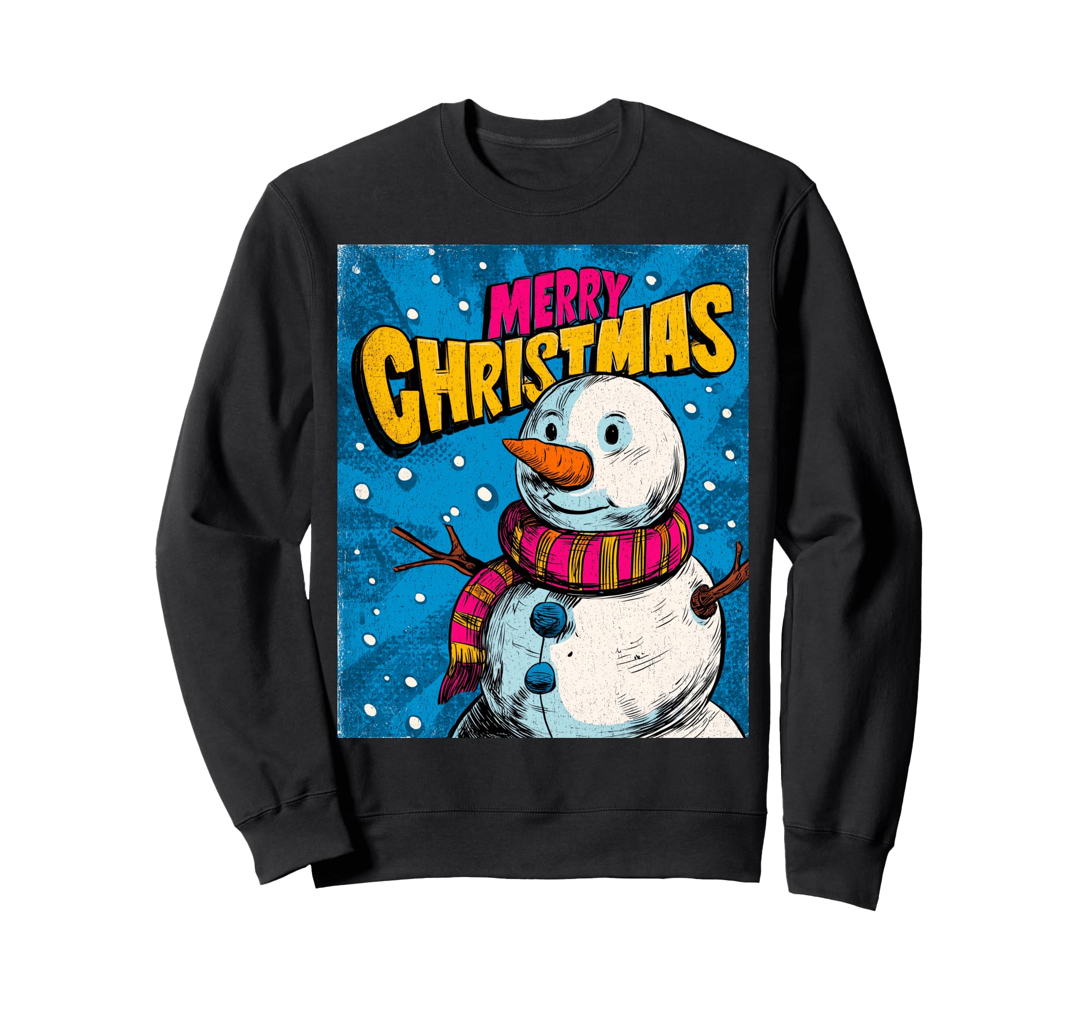 

Snowman Pop Art Merry Christmas Christmas Motif Sweatshirt чёрный