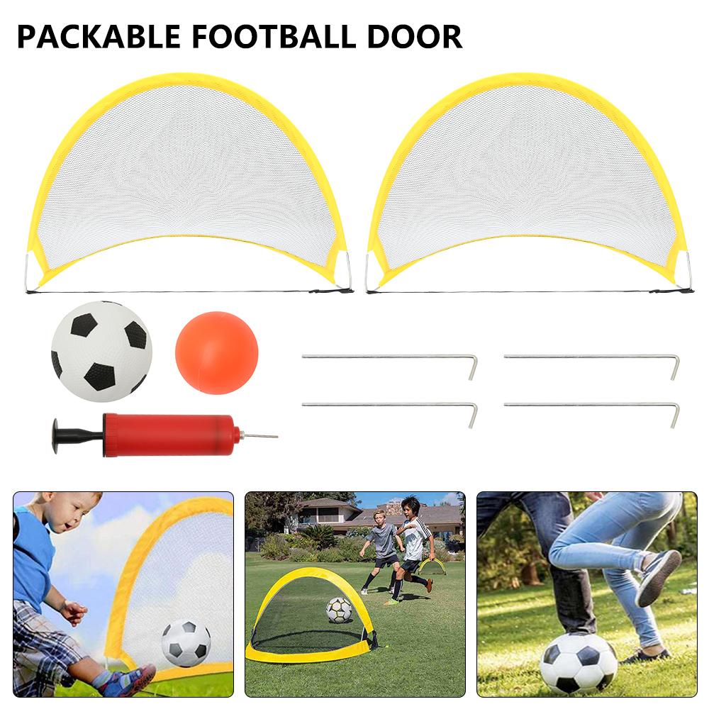 2Pcs Football Goals Portable Lightweight Goal Set for Training and Pickup Games Sports Foldable Pop-Up Dome Shaped Goals