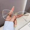 Metal Cat Eye Flat-Lens Glasses 2024: Trendy Anti-Blue Light Frames in Xiaohongshu Celebrity Style