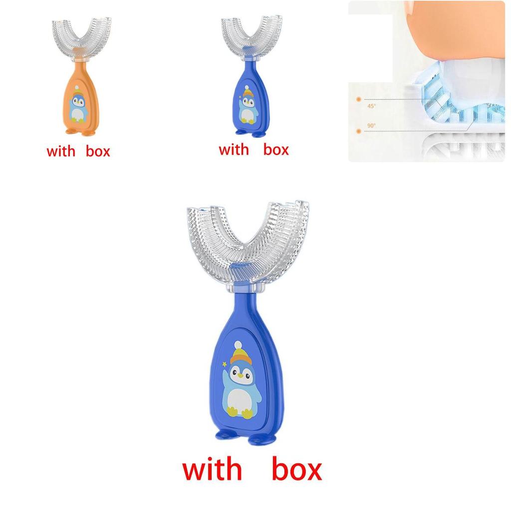 Kids Manual Ushaped Silicone Toothbrush For Oral Hygiene With Soft Bristles For Babies