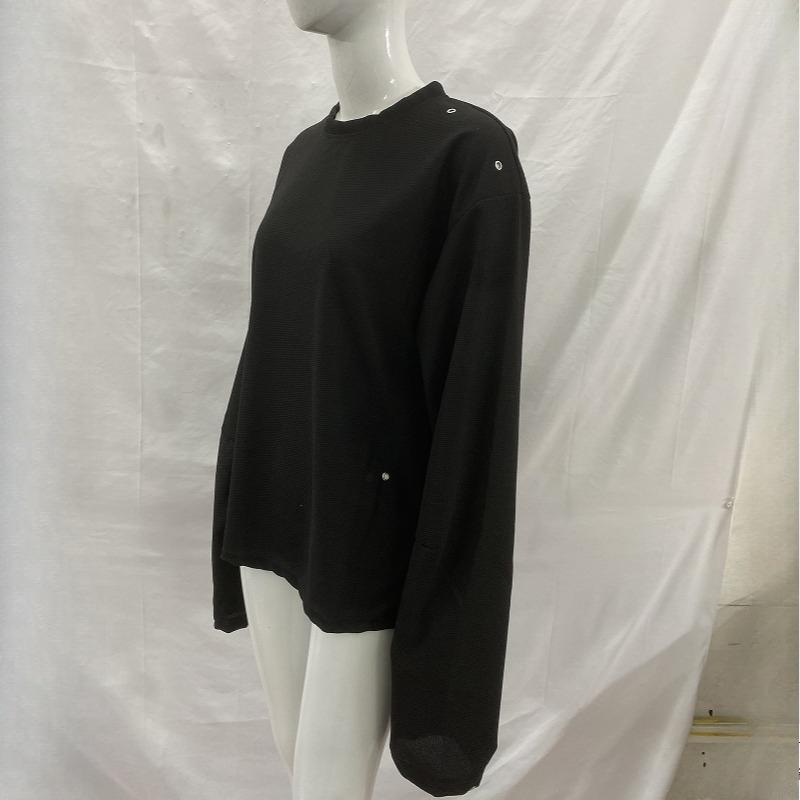 European and American autumn long sleeved minimalist personalized corns decoration design men's and women's round neck T-shirt