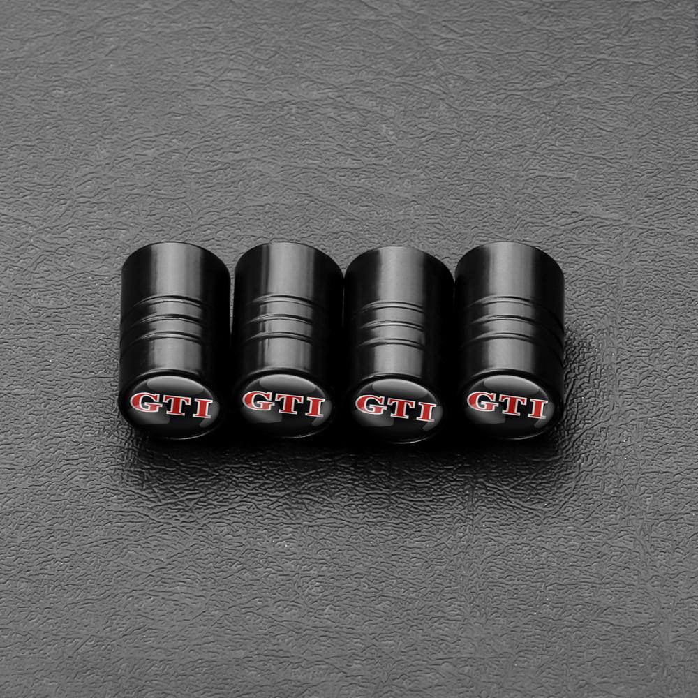 For Volkswagen A1 4pcs Car Tire Valve caps Metal Cap Case Decor Dustproof Accessories For Volkswagen Caddy Scirocco CC Golf MK7 Beetle GTI R Line