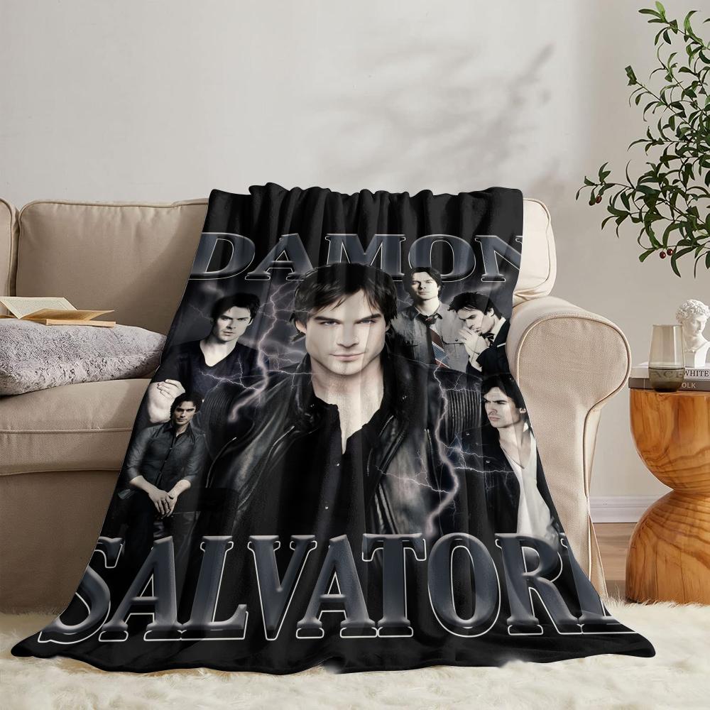 GUOYU Blanket Ddamon Salvatore Throw Soft Flannel Throw Summer Blanket Lightweight Cozy Nap Blanket for Sofa Bed Travel 75x100cm (30x40inch)