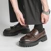 Men Punk Loafer Dress Elevator Shoes Black Brown Leather Shoes Thick Sole Platform Shoes Plus Size