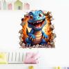 Ancient Creature Breaking Wall Dinosaur 3D Wall Sticker Creative Home Decor Removable Self-Adhesive