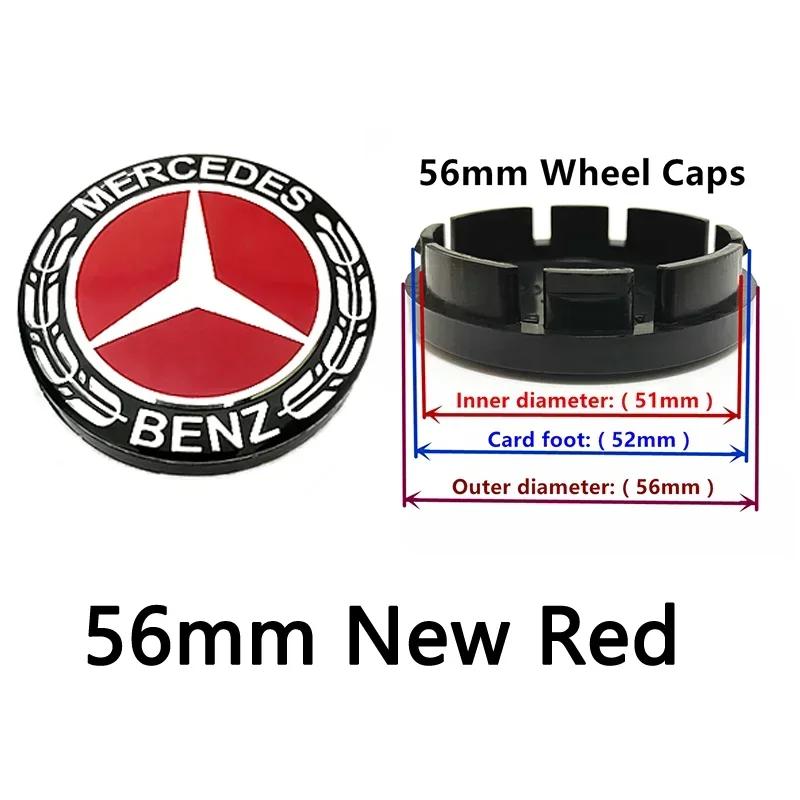 4ks 56mm 60mm 68mm 75mm 3Pin Pro Mercedes Benz Auto Krytky Středů Kolek Disků Krytky Nábojů Znak W202 W220 W213 W210 W164 E200 E260 E300