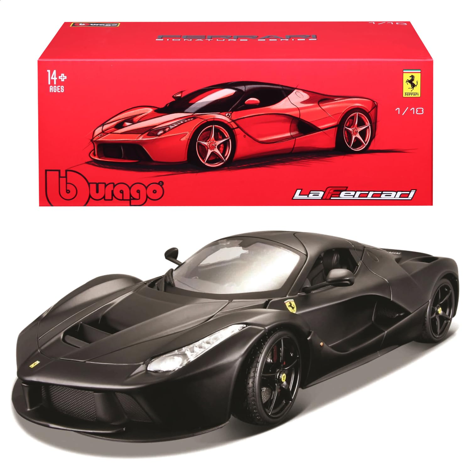 

Bburago Масштаб 1/18 Серия Signature Ferrari LaFerrari Черный / Литая модель автомобиля, Готовое изделие, 18-16901 BK