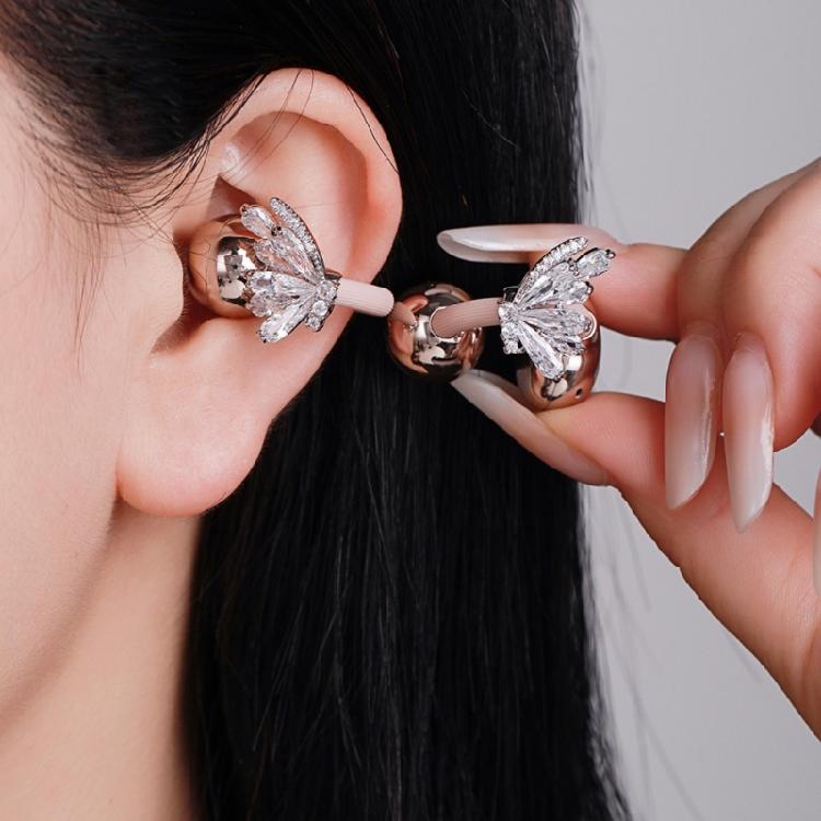 Clip-On Charm Earbud Jewelry 1Pair with Butterfly Design for Freeclip 1/2 Earphone Ear Clip for Travel, Parties, and Gift