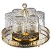 6-piece set with rotating cup holder, light luxury, high-end, for whiskey, water, beer, wine