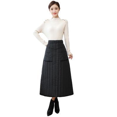 Damen Midilanger Verdickter Rock Warmer Bürorock Winter Warmer Halbkörperrock