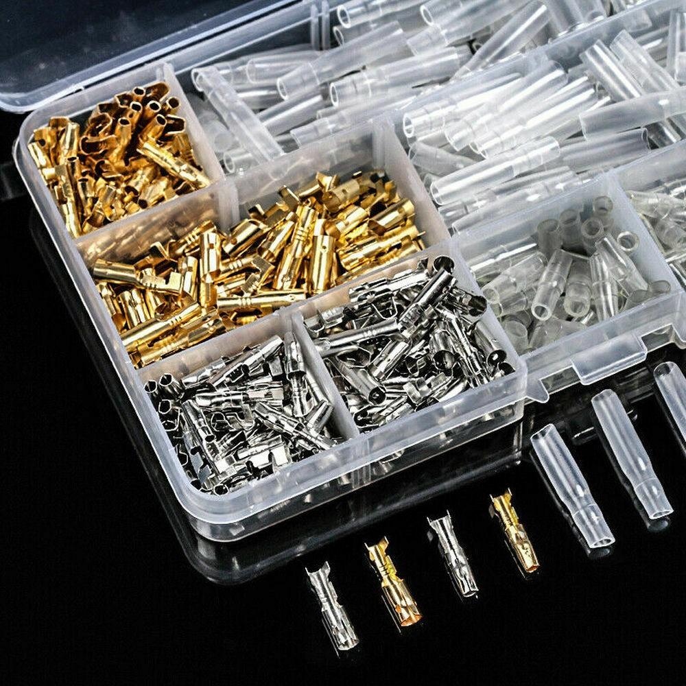 400Pcs Motorcycle Wiring Harness Connectors Brass 3.9mm Electrical