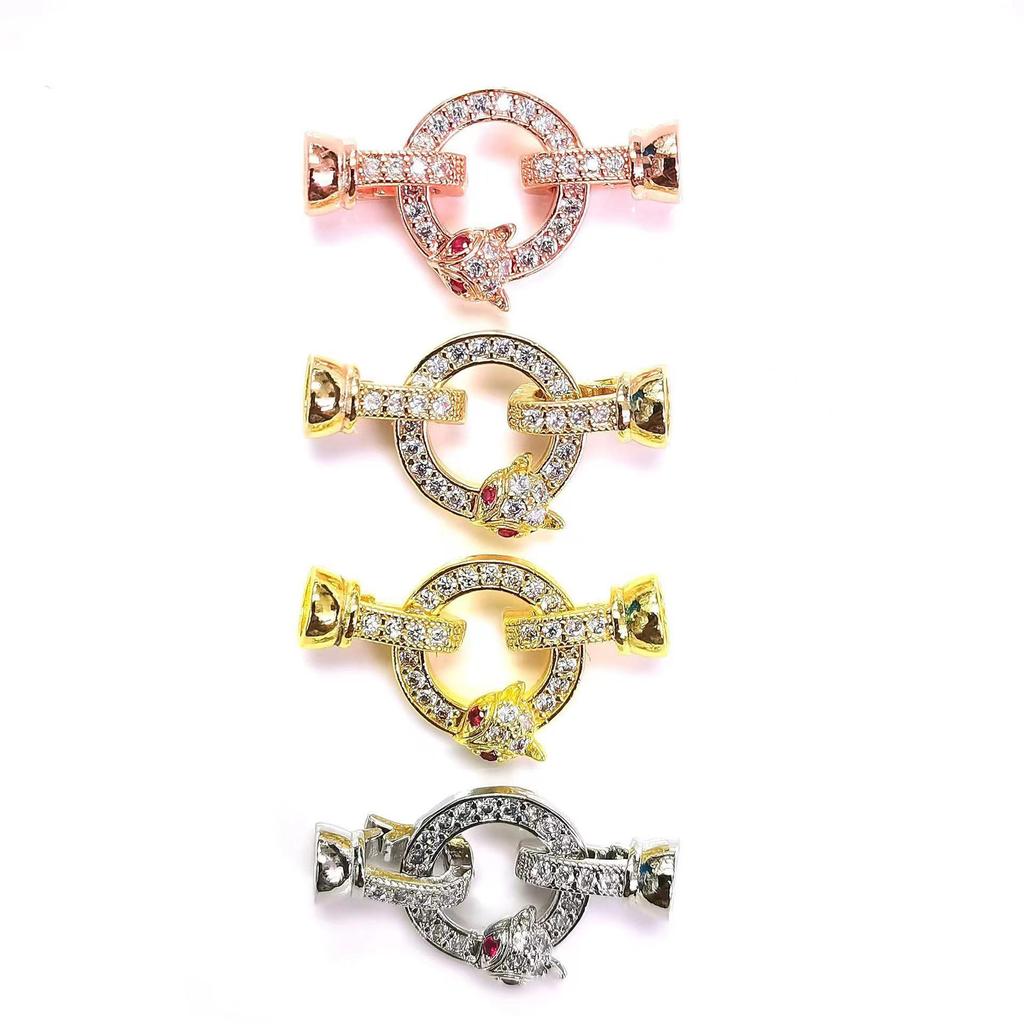 14k Goud Gevuld Zirconium Strik & Parel Bloemvormige Gesp voor DIY Sieraden Accessoires