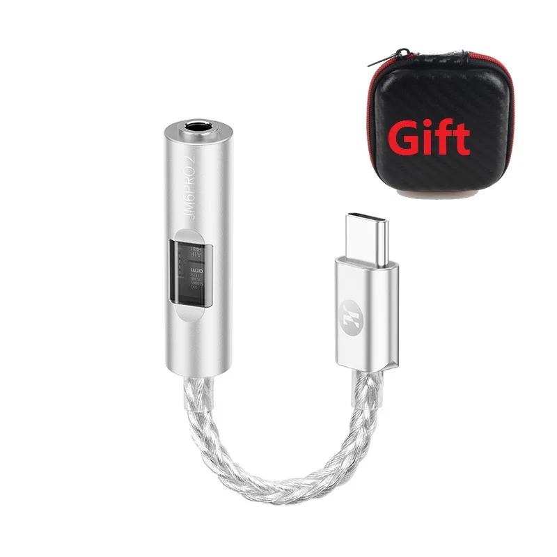 

JCALLY JM6 PRO2 Type-C To 3.5mm CX31993 MAX97220 Digital Audio Portable Hifi DAC Mobile Headset headphone Decoding Amplifier+Gift JM6 PRO2