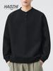 HaoZhi Men's Henley Collar Long Sleeve Hoodie, Casual Autumn/Winter Jacket