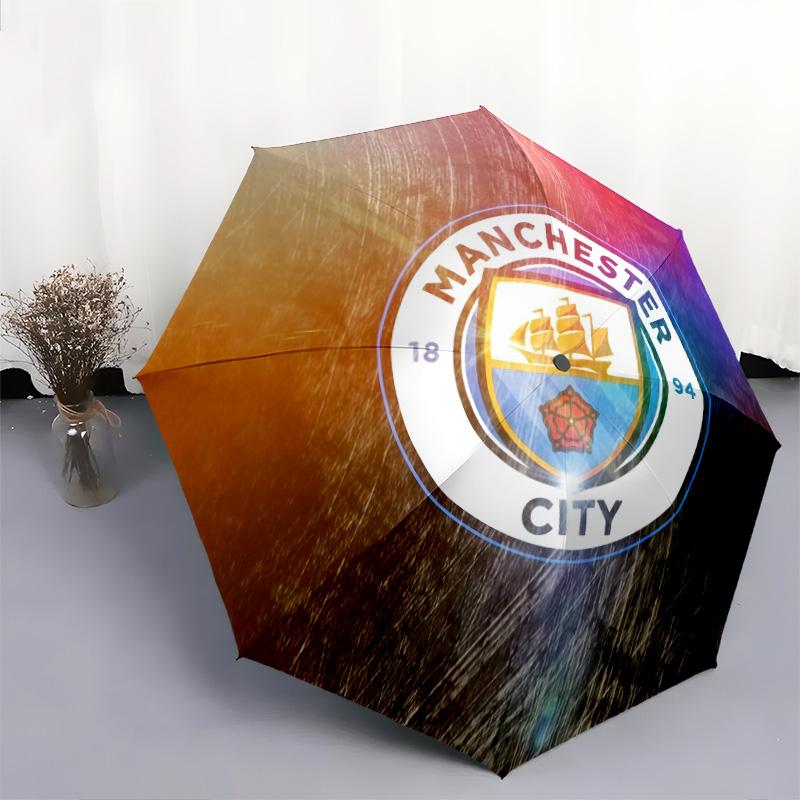 Manchester City Football Club2pattern, automatic folding umbrella, portable and foldable design, 8 ribs, a Christmas or birthday gift.
