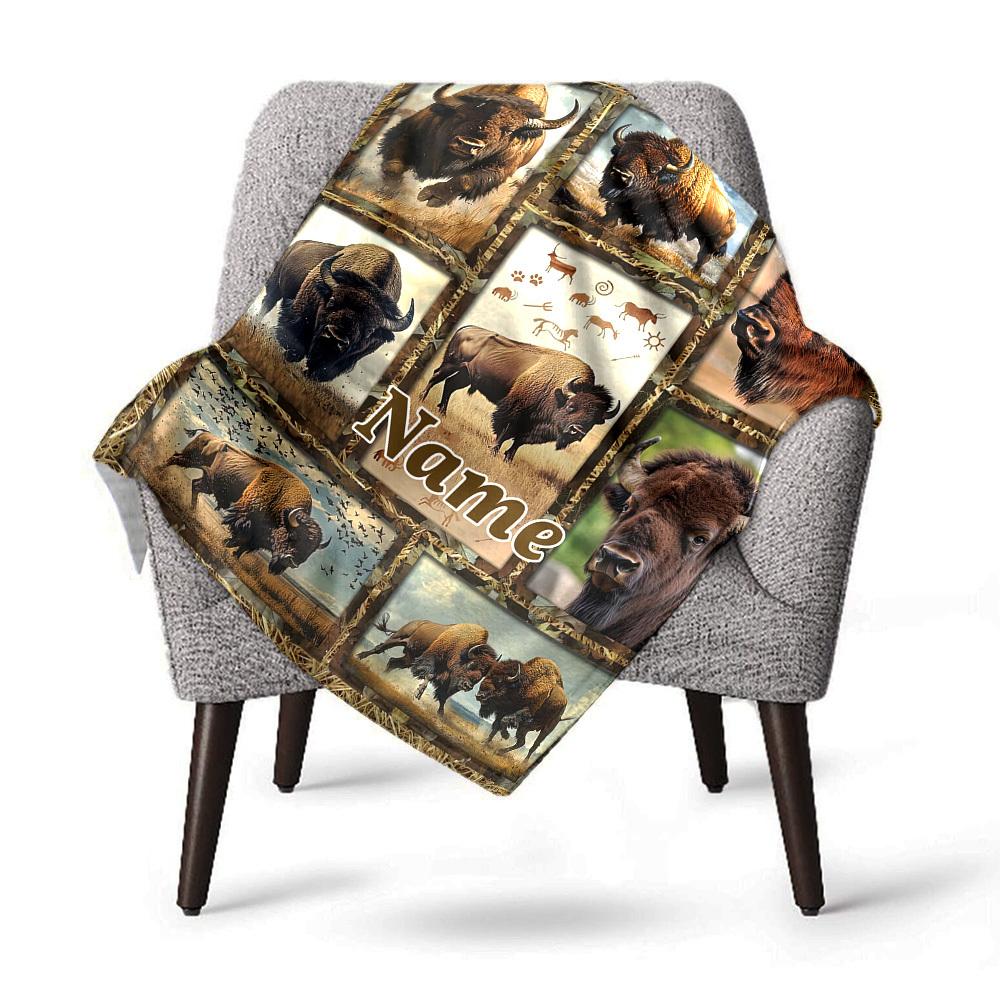 Home Customize Your Name Buffalo Blanket Comfortable Soft Lightweight Allseason Multipurpose Blanket For Picnics Couches Offices Beds Living Rooms And