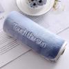 Soft Absorbent Daisy Embroidery Bath Towel with Lettered Edge - For Daily Home Use and Face Washing