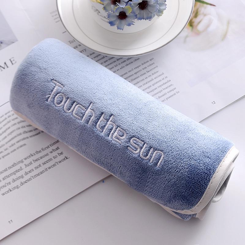 Soft Absorbent Daisy Embroidery Bath Towel with Lettered Edge - For Daily Home Use and Face Washing
