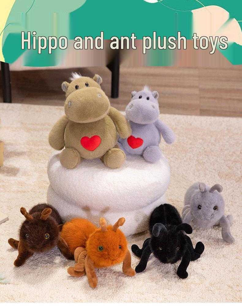 Creative Long Plush Heart Hippo Toy with Big Belly