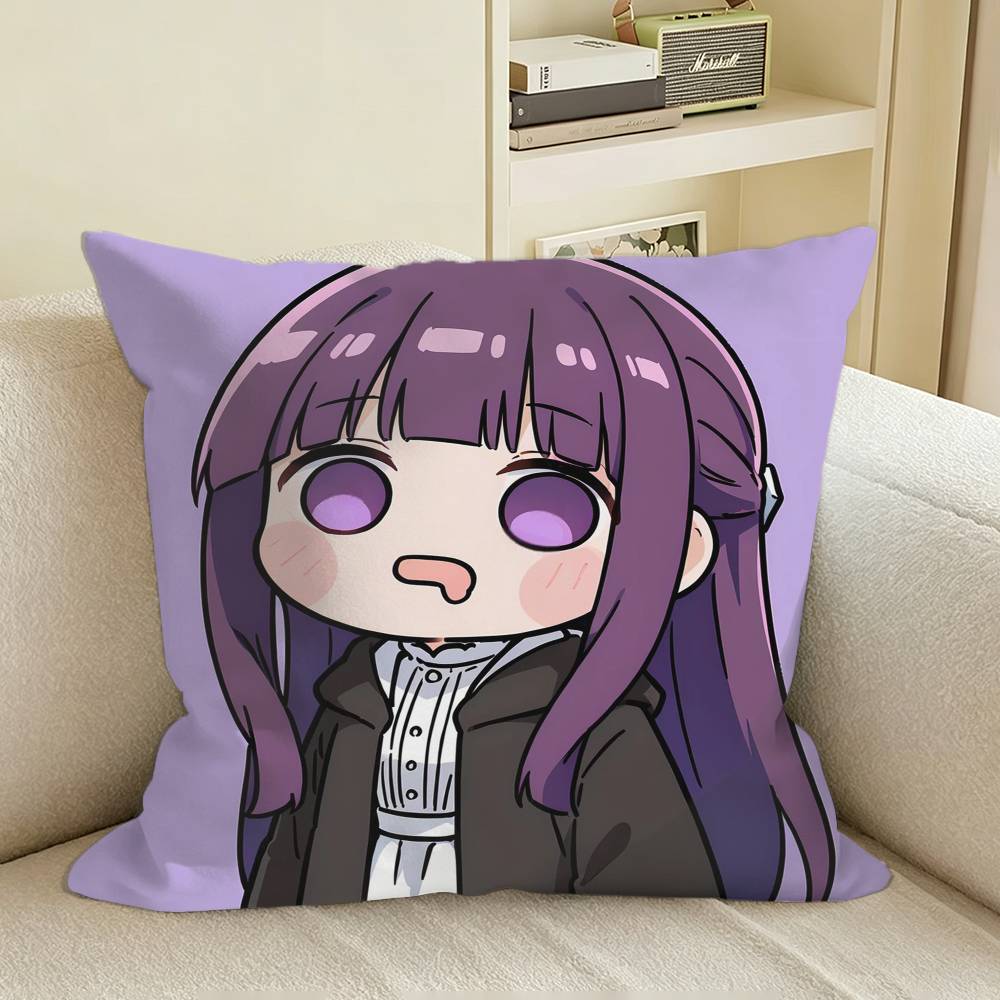 Anime ChibiS of FFrieren Square Sofa Pillow Cover Solid Color Living Room Home Decor Cushion Case