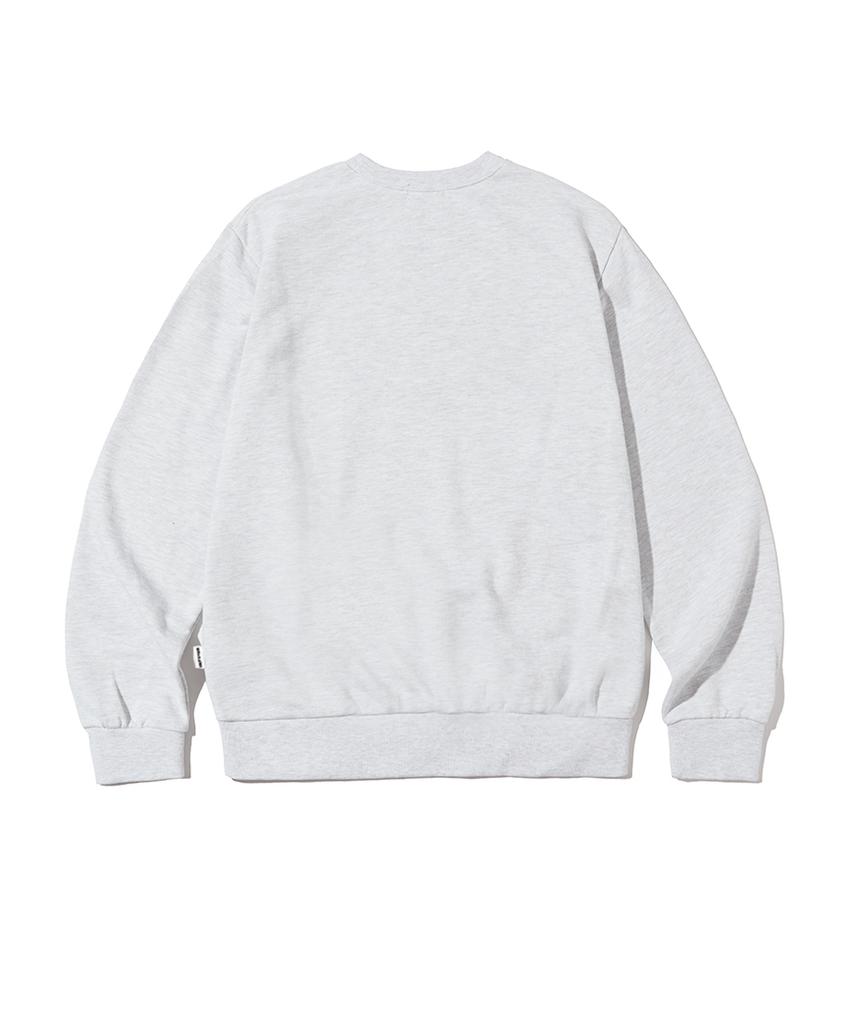 PAGESIISII Vintage Blank Print Sweatshirt White Melange
