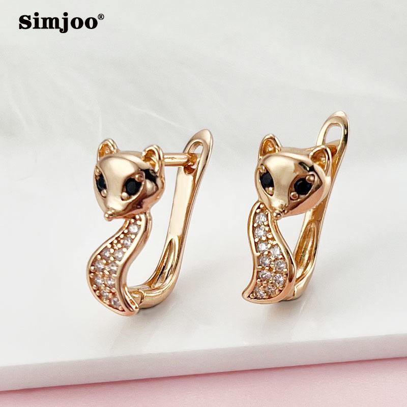 

SIMJOO модные милые женские пряжки для ушей с кошкой, лисой и цирконием